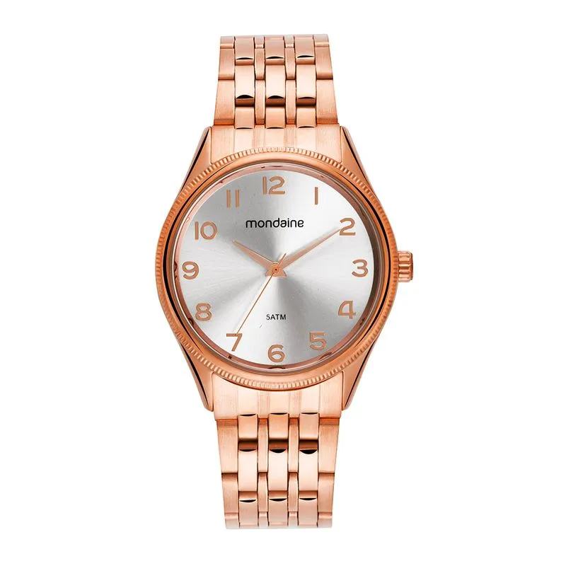 Relógio Feminino Numeração Completa Rose Gold