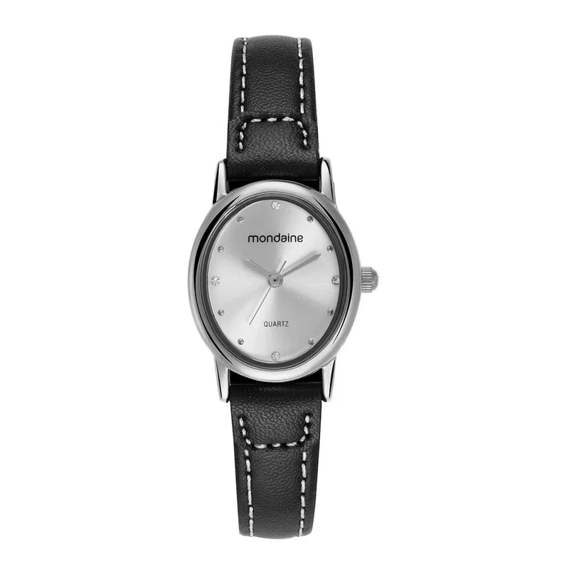 Relógio Feminino Oval Cristais Preto