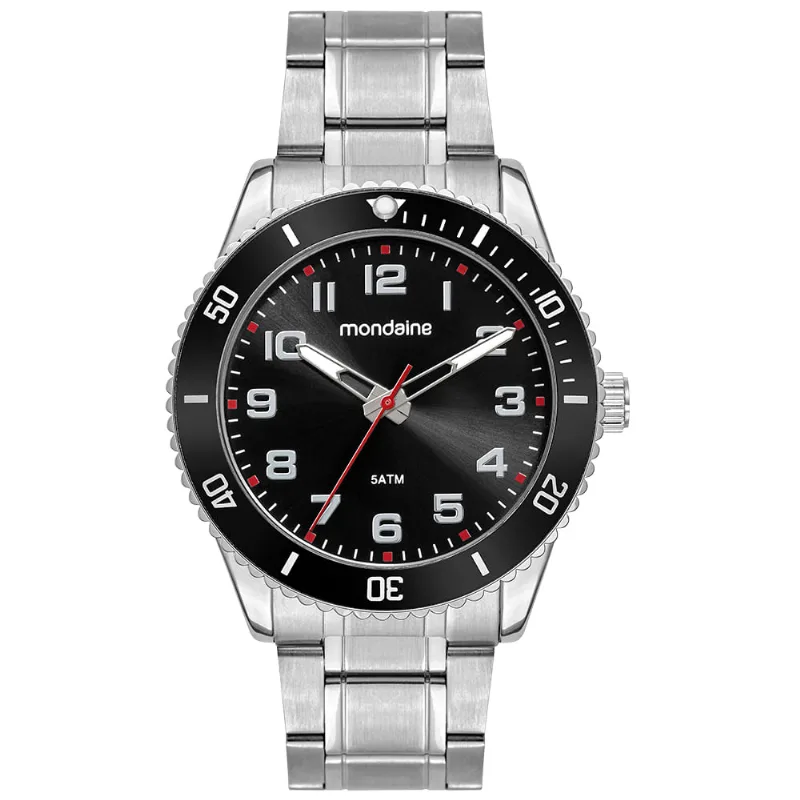 Relógio Masculino Analógico Prata com Visor Amplo