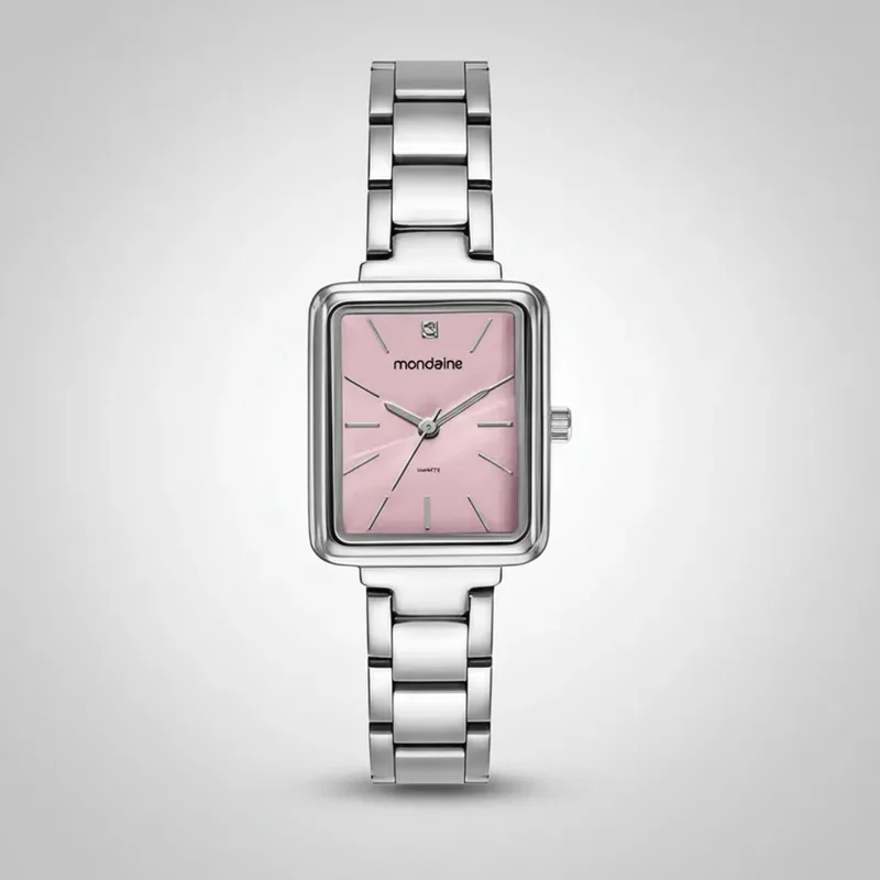 Relógio Feminino Mondaine Prata Analógico Quadrado 25mm 99838L0MKNE3K1