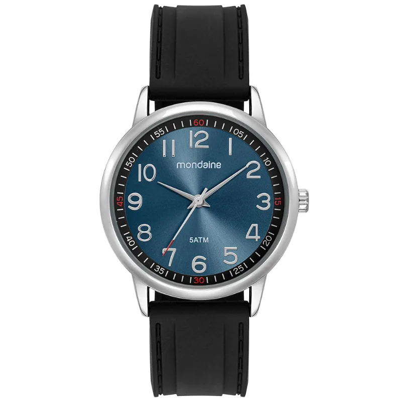 Relógio Masculino Azul Pulseira Silicone Esportivo