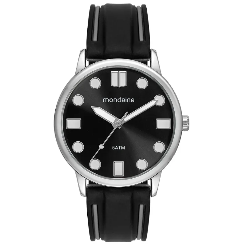 Relógio Masculino Analógico Preto Esportivo Silicone Bicolor