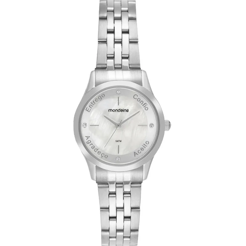 Relógio Mondaine Feminino Aço Analógico Prata 32965L0MKNE2K1