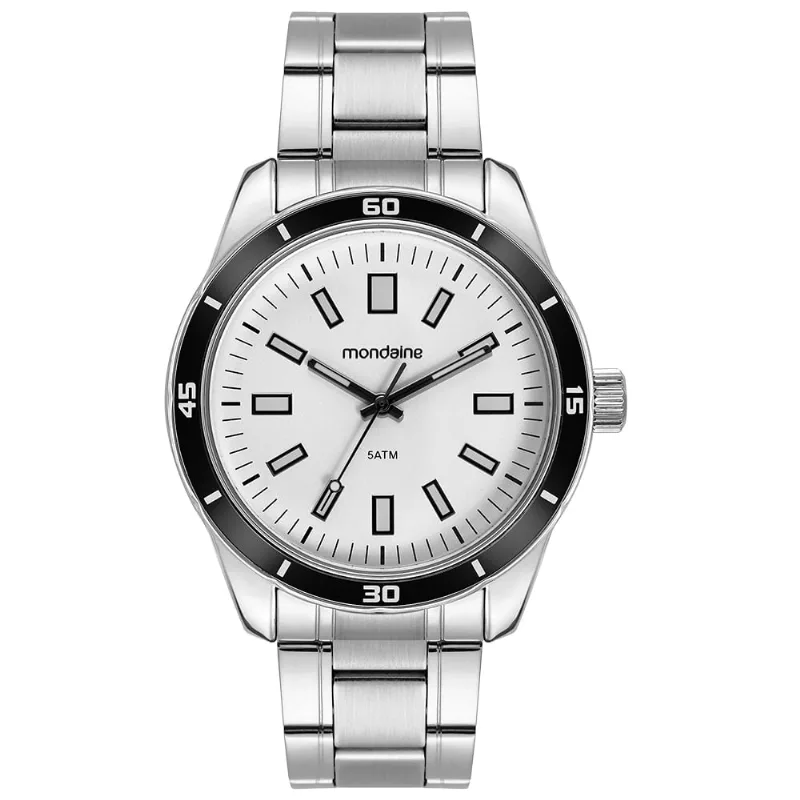 Relógio Masculino Analógico Pulseira Aço Prata