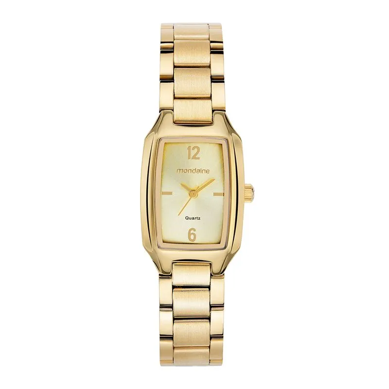 Relogio Feminino Retangular Dourado