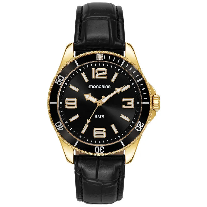 Relógio Masculino Analógico Silicone Dourado