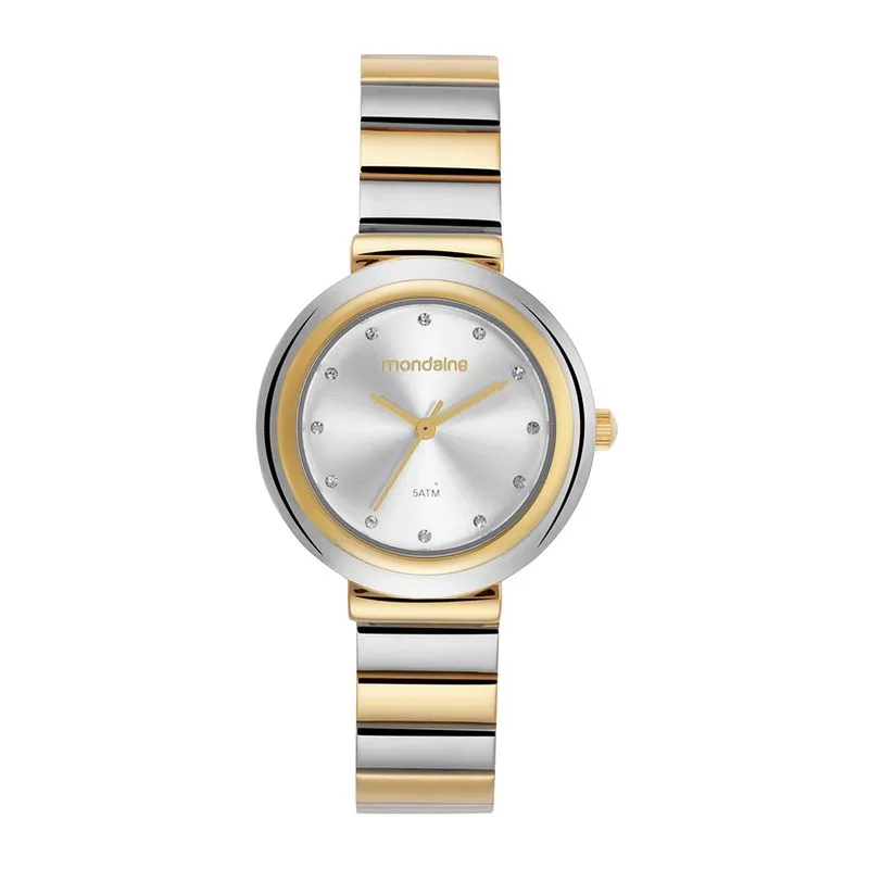 Relogio Feminino Bicolor Mostrador Metálico