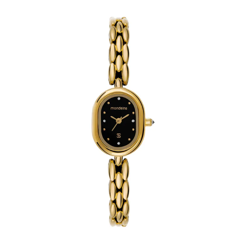 Relógio Feminino Analógico Oval Minimalista Preto