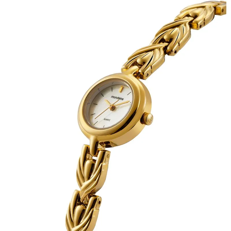 Relógio Feminino Elos Madrepérola Dourado
