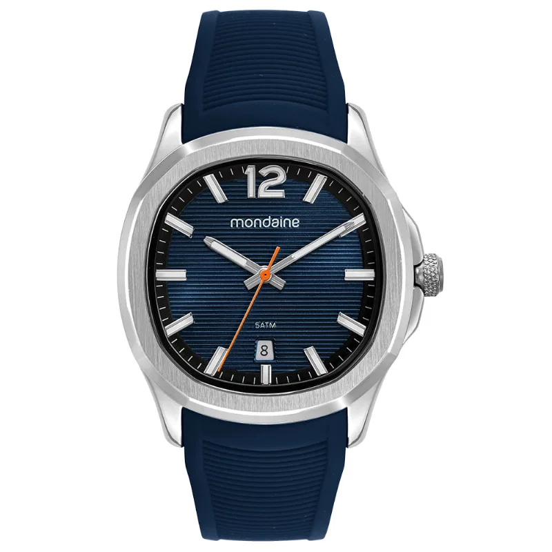 Relogio Masculino Quadrado Silicone Azul