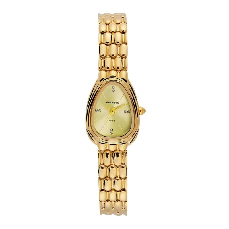 Relógio Feminino Serpens Dourado Analógico com Pulseira de Metal Mondaine