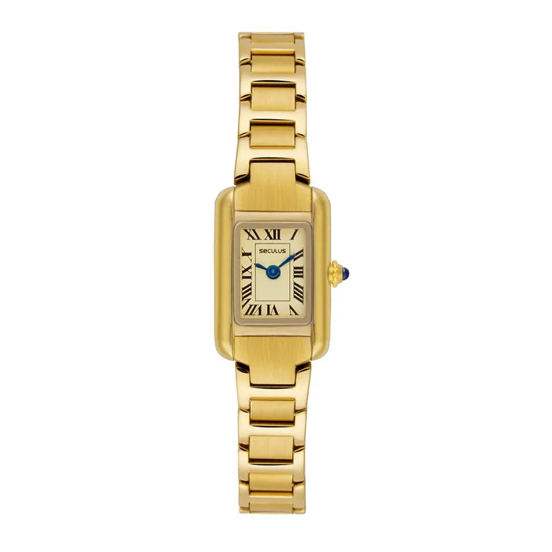 Relógio Feminino Tank Signature Mini Aço Dourado