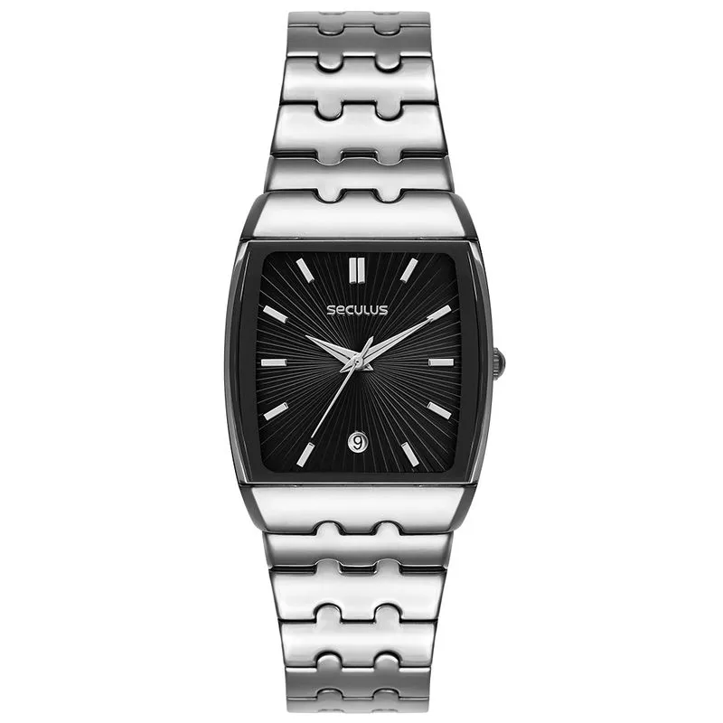 Relógio Masculino Pulseira Dfirefenciada Aço Prata