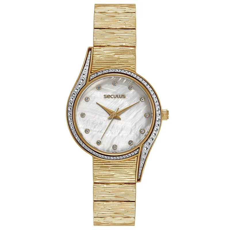 Relógio Feminino Diamond Cut Dourado