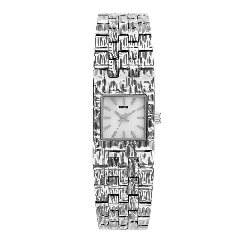 Relógio Feminino Bracelete em Metal Especial Prata