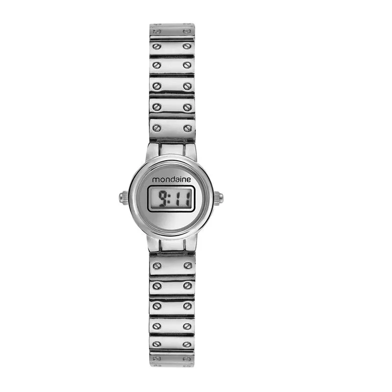 Relógio Feminino Digital Caixa Mini Prata