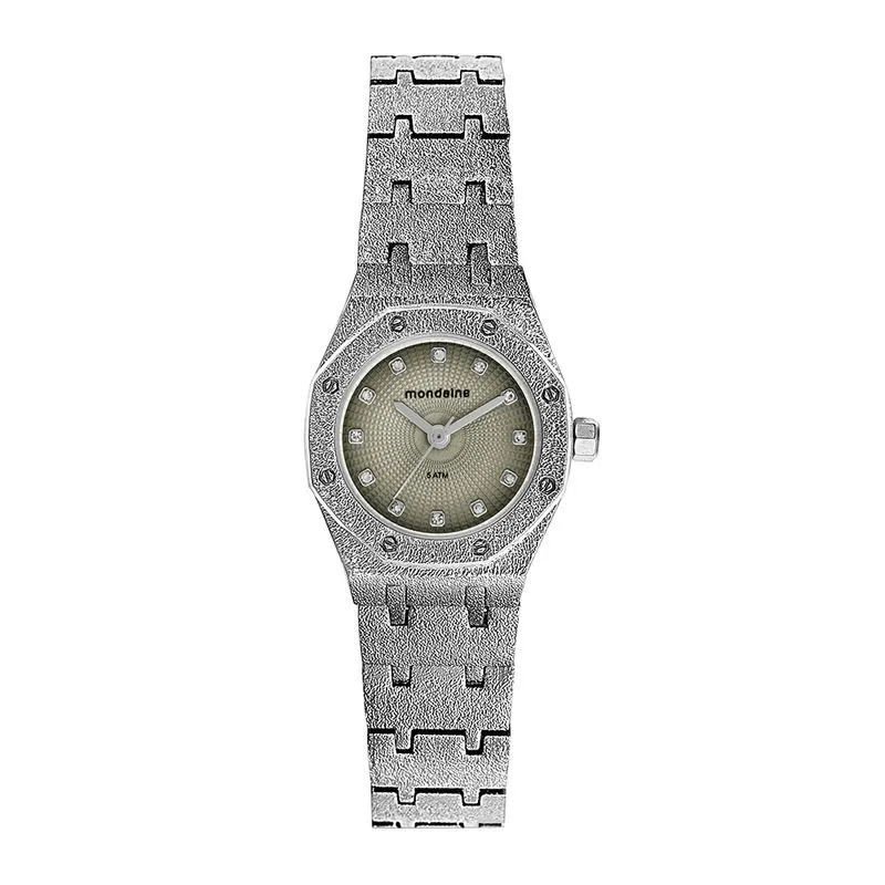 Relógio Feminino Bezel Frosty Degradê Prata