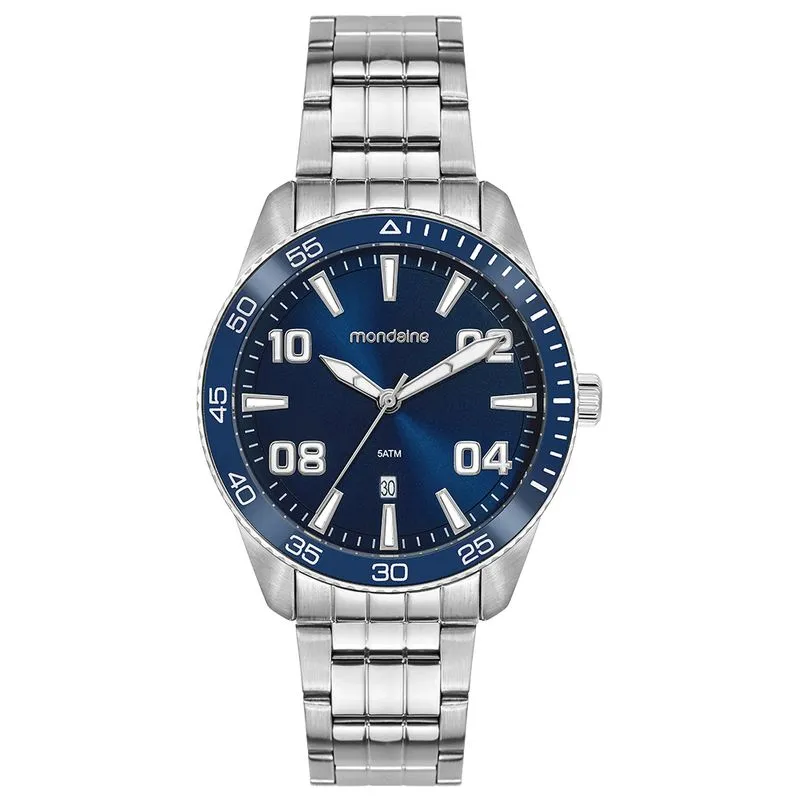Relógio Masculino Calendário Robusto Azul