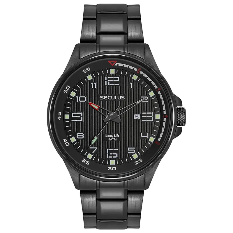 Relógio Masculino Analógico Seculus 44360GPSKP Preto