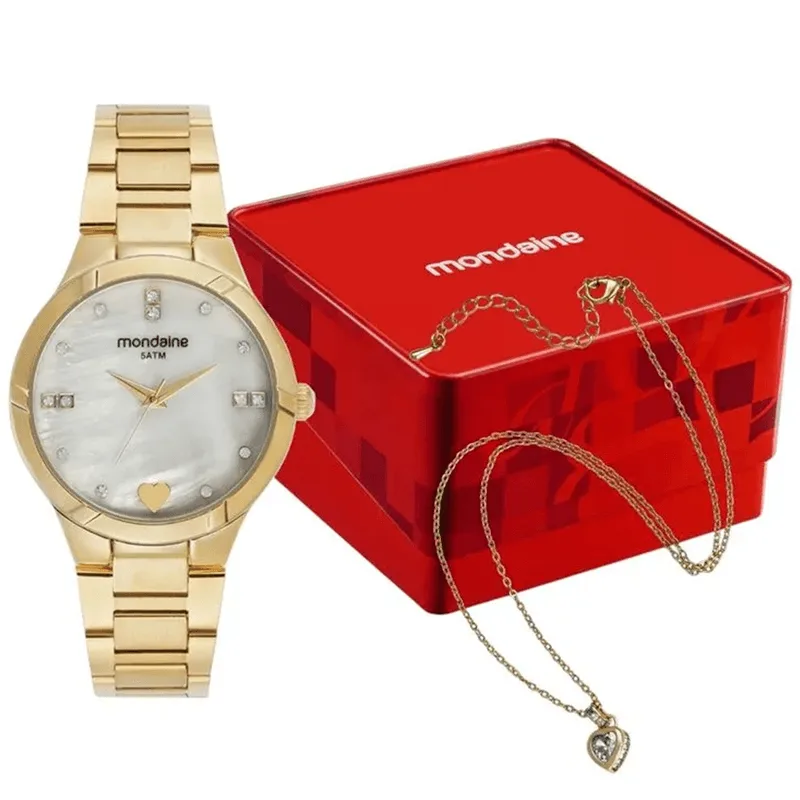 Relógio Mondaine Dourado Feminino 33018LPMKDE