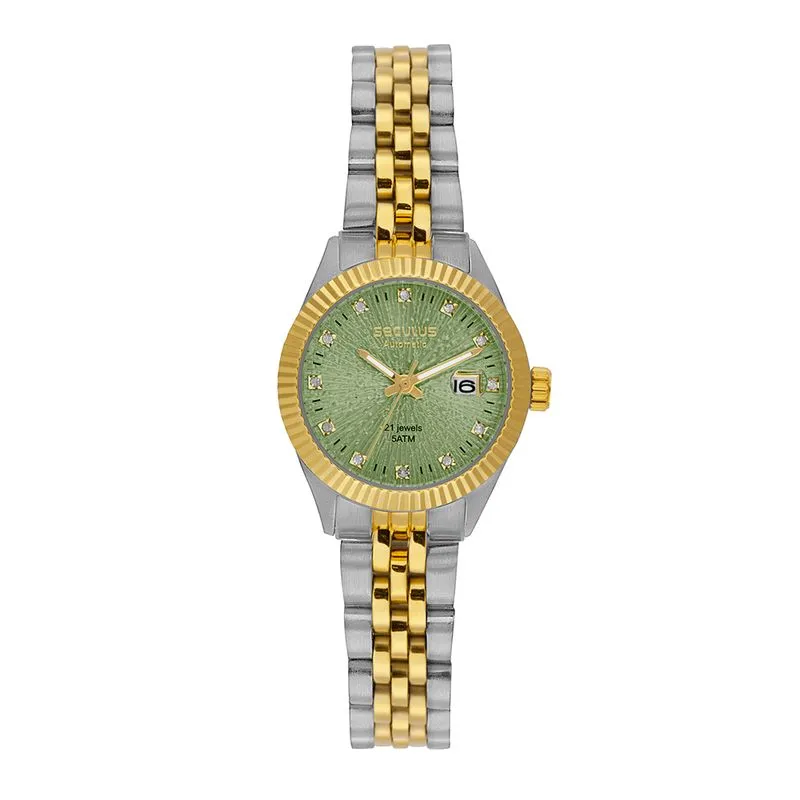 Relógio Feminino Automático com Calendário Verde