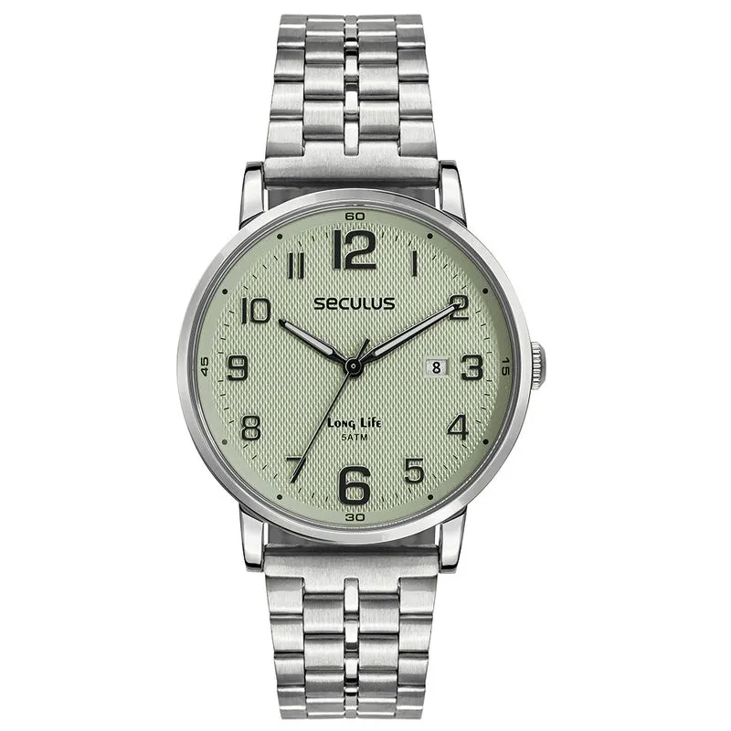 Relógio Masculino Semi Slim Mostrador Verde