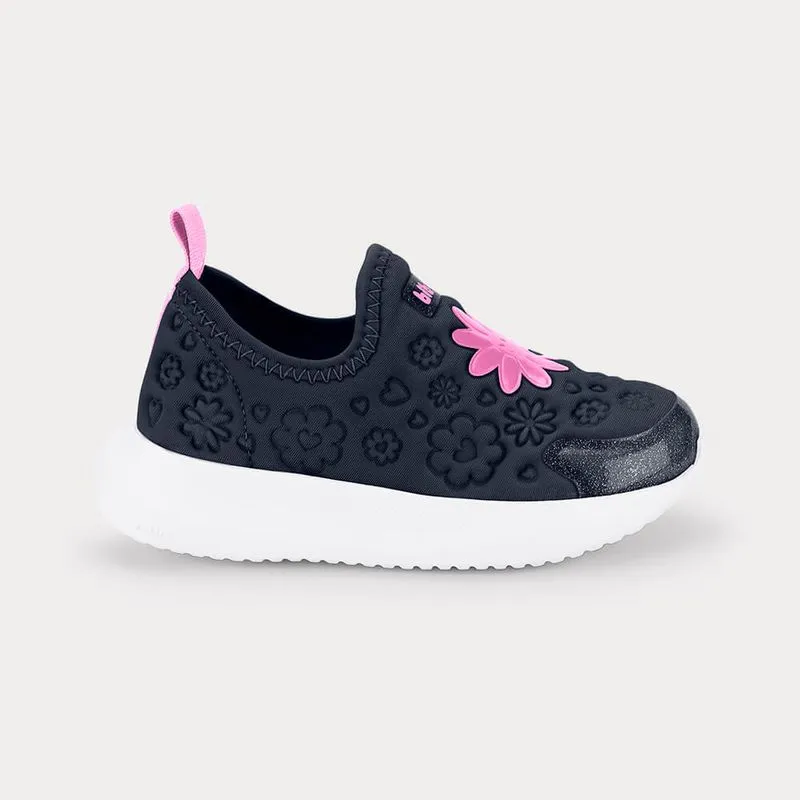 Tênis Infantil Bibi Flash Azul Marinho com Flores 21