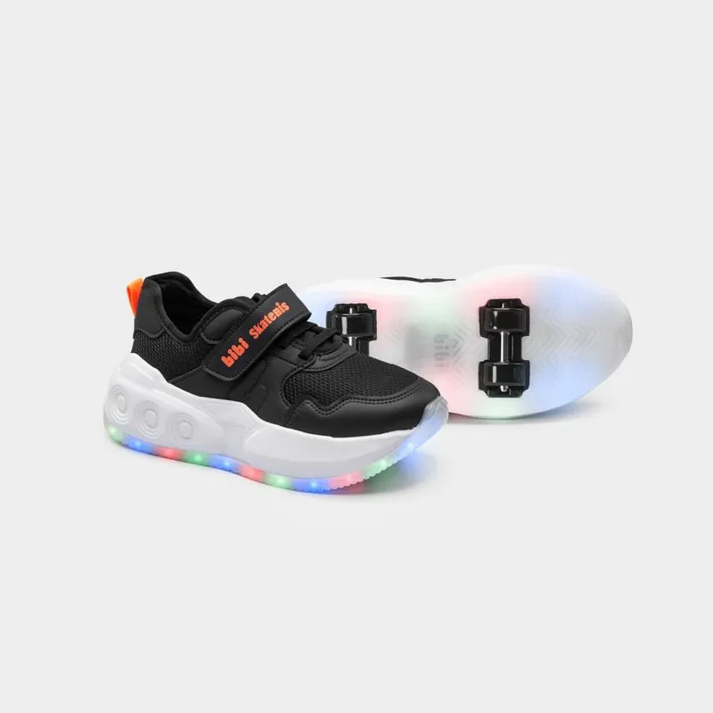 Tênis de Rodinhas com LED Infantil Bibi Skatenis Light 3.0 Preto 31