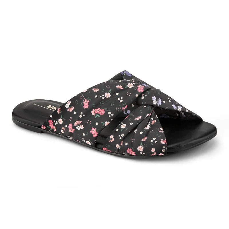 Sandália Infantil Bibi Little Me Feminino Preto com Estampa Floral - 1104210 36