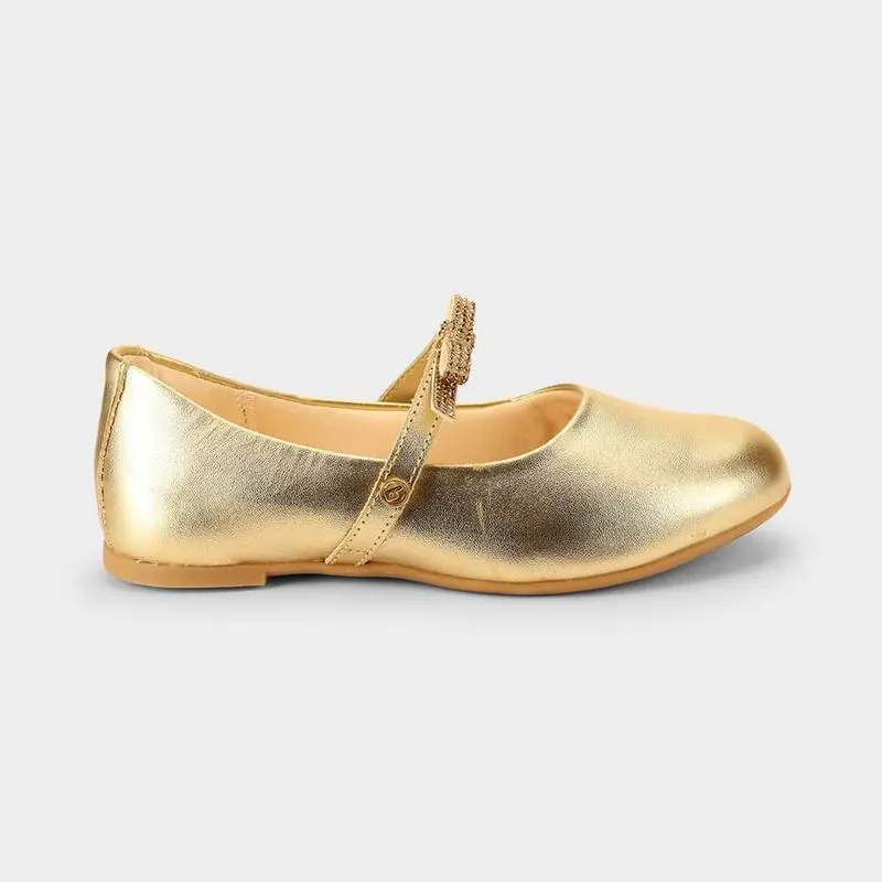 Sapatilha Infantil Bibi Ballerina Basic Dourada com Laço 31