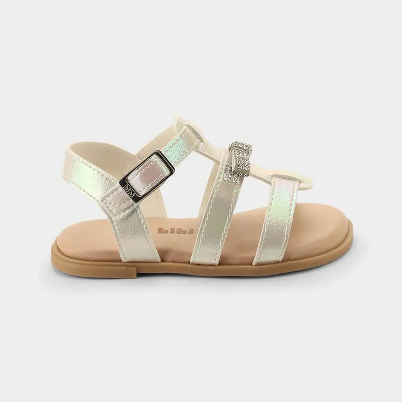 Sandália Infantil Bibi Shine Mini Branca Perolizada 25