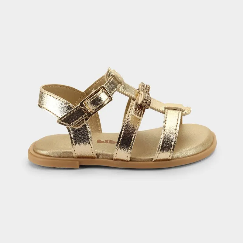 Sandália Infantil Bibi Shine Mini Dourada 26