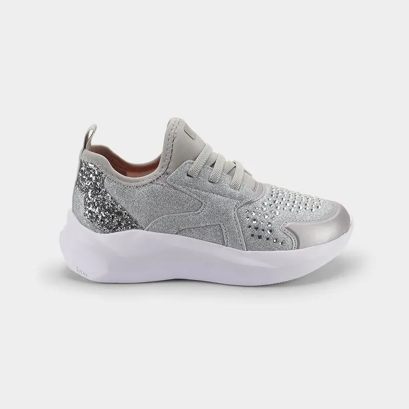 Tênis Infantil Bibi Evolution 2.0 Prata com Glitter 26