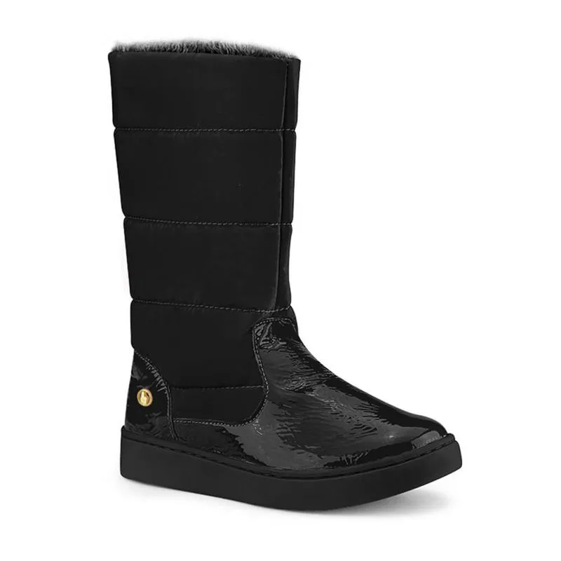 Bota Infantil Feminina Cano Longo Preta com Verniz Bibi Urban Boots 23