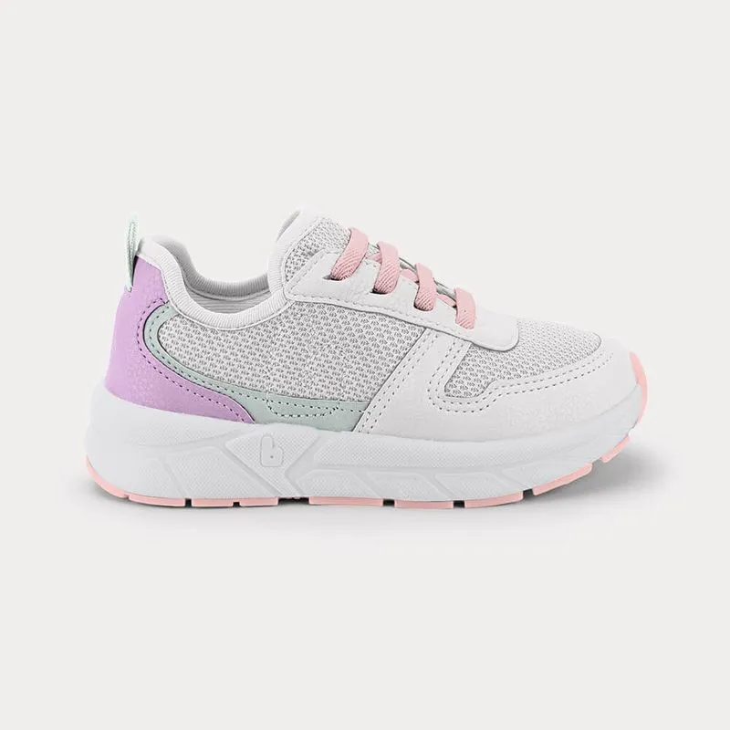 Tênis Escolar Infantil Feminino Bibi B Flow Branco e Rosa 25