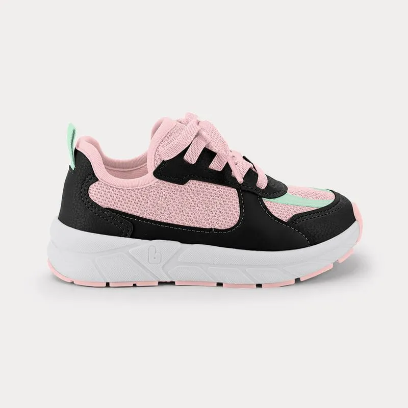 Tênis Escolar Infantil Feminino Bibi B Flow Rosa e Preto 23