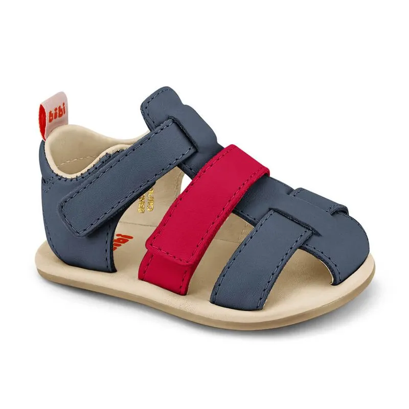 Sandália Infantil Masculina Bibi Afeto V Azul com Vermelho 1084118 18