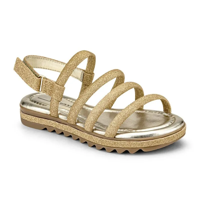 Sandália Infantil Feminina Bibi Flat Form Dourada 1059251 34