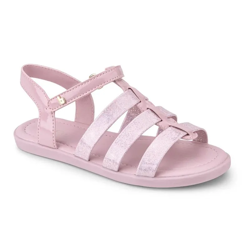 Sandália Infantil Feminina Bibi Soft Flat Rosa Shine 1169070 29