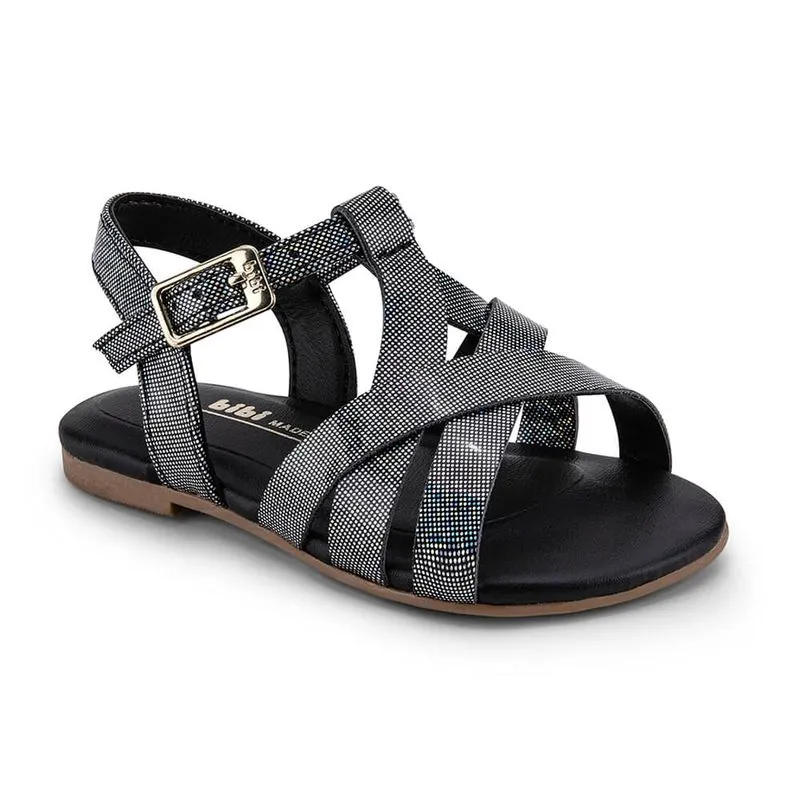 Sandália Infantil Feminina Bibi Mini Me Preta Shine 1102255 23