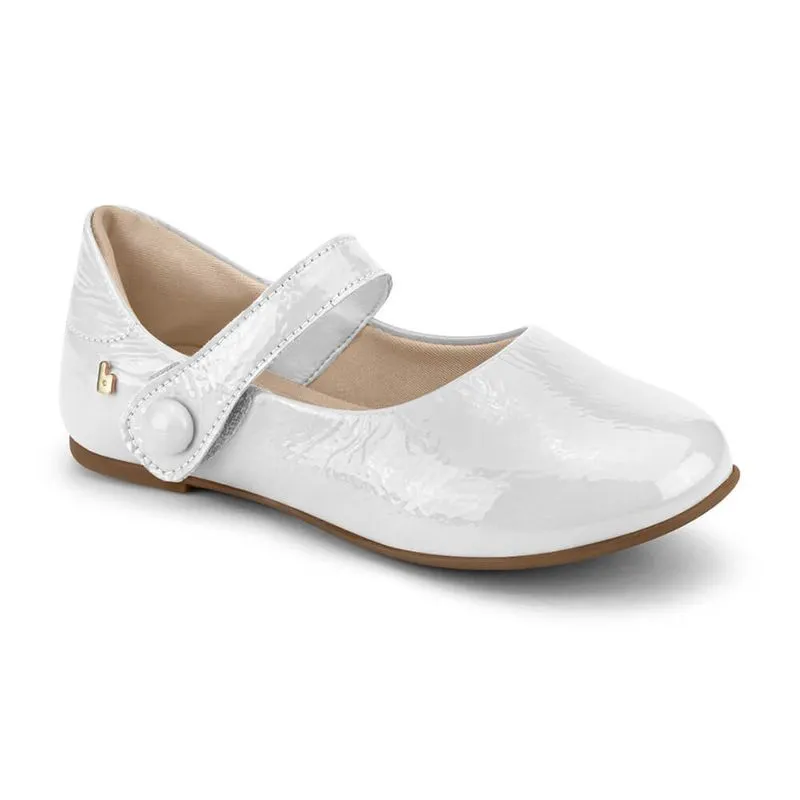 Sapatilha Infantil Feminina Bibi Ballerina Branca com Verniz 1171018 28