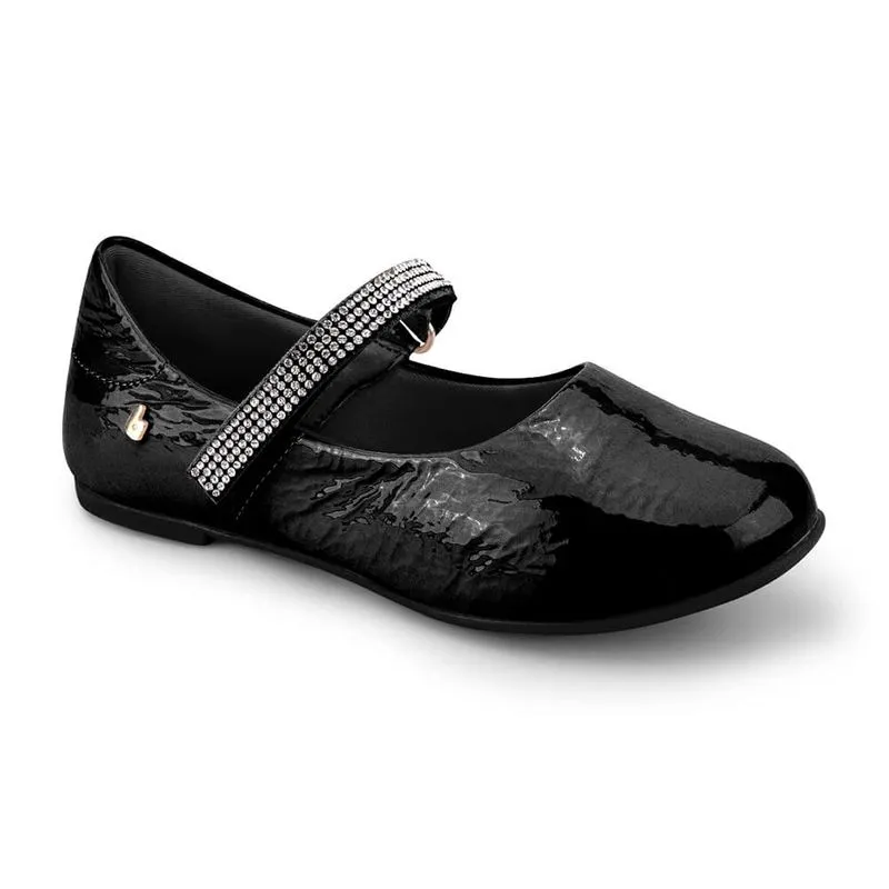Sapatilha Infantil Feminina Bibi Ballerina Preta com Verniz 1171020 21