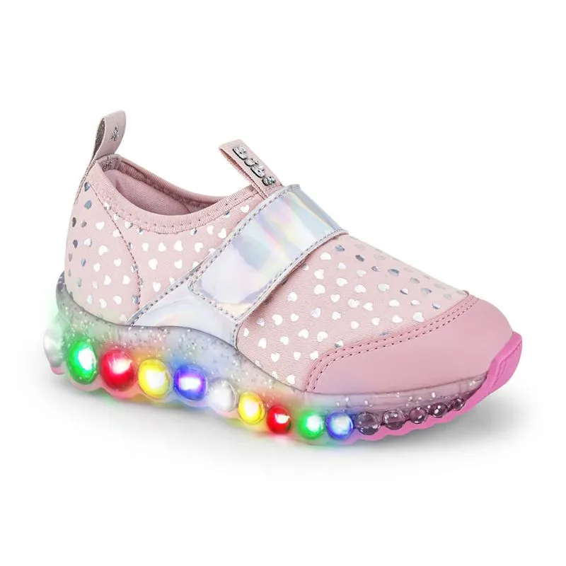 Tênis Infantil de Luz Feminino Bibi Roller Celebration Rosa com Velcro 1079181 28