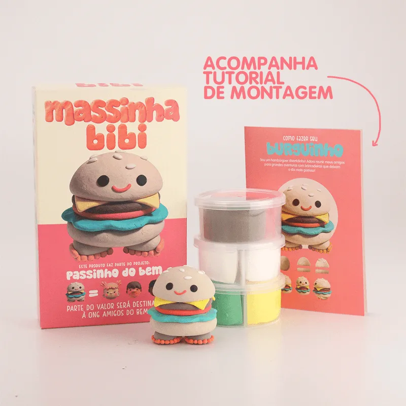 Kit Massinha de Modelar Infantil Air Clay Bibi Hamburguinho 16