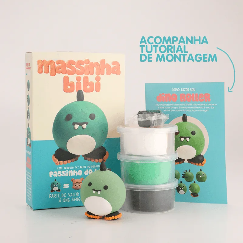 Kit Massinha de Modelar Infantil Air Clay Bibi Dino 16