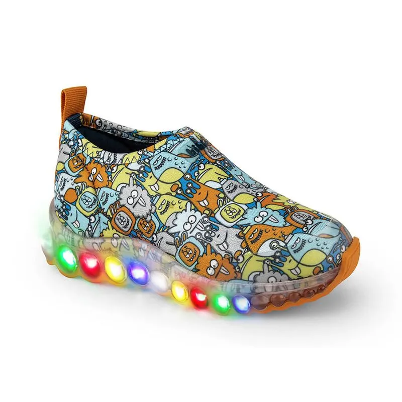 Tênis Infantil de Luz Masculino Bibi Roller Celebration Estampado Monsters 1079201 31