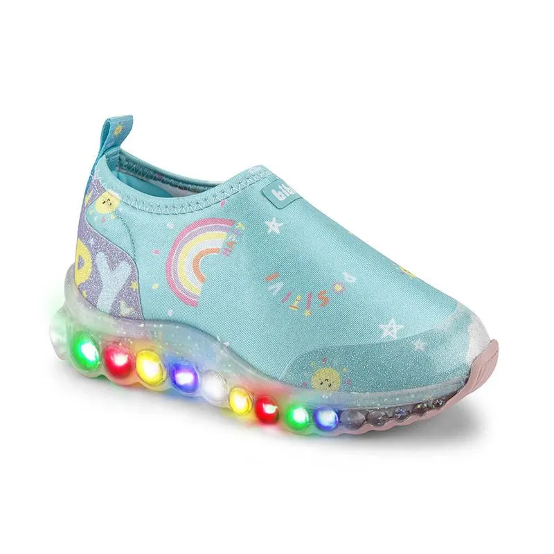 Tênis Infantil de Luz Feminino Bibi Roller Celebration Azul Estampado Rainbow 1079205 29