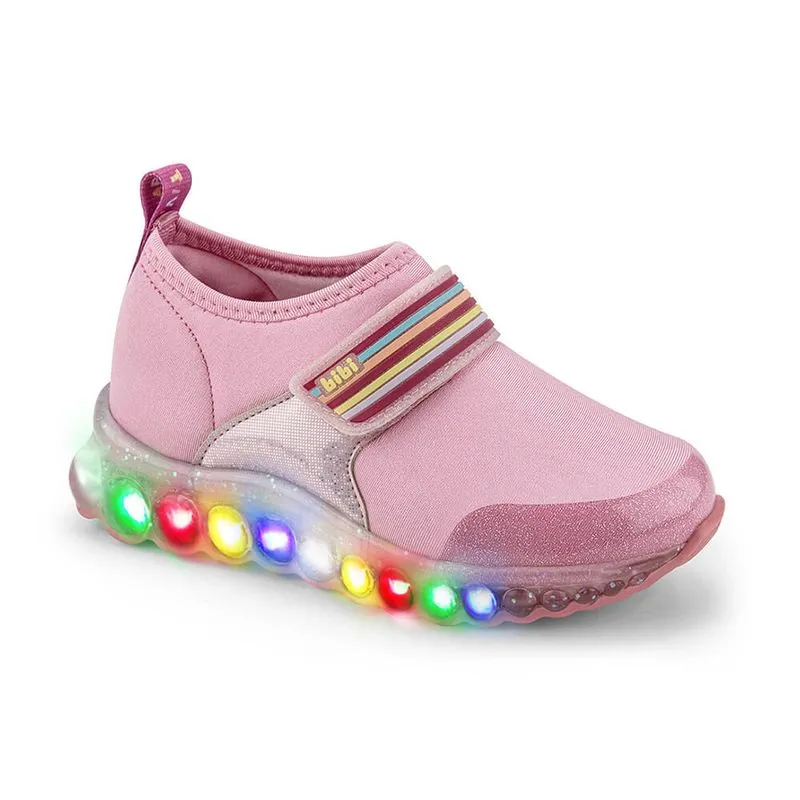 Tênis Infantil de Luz Feminino Bibi Roller Celebration Rosa com Velcro 1079211 22