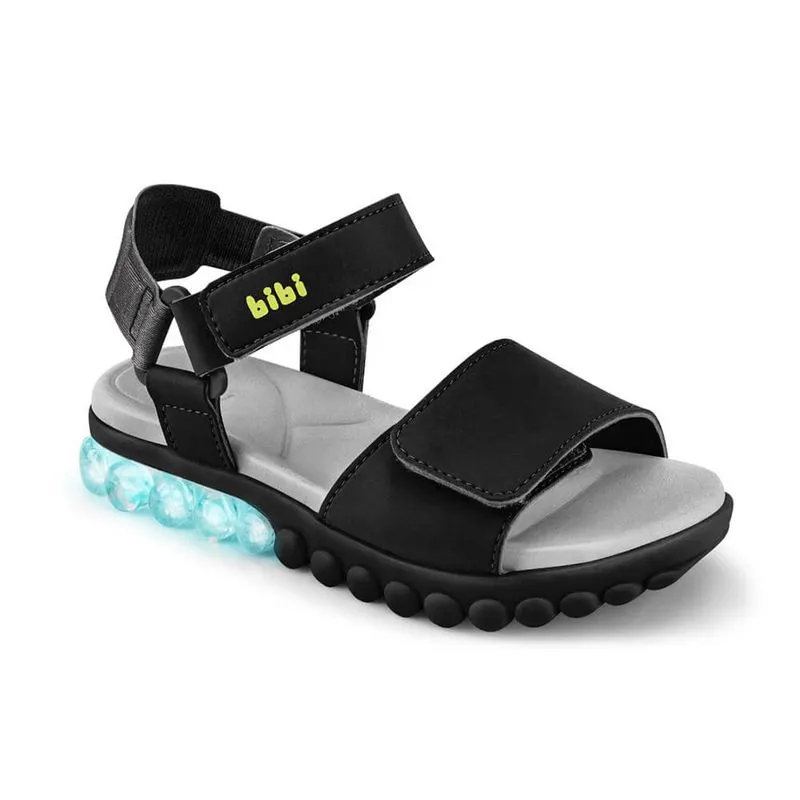 Sandália de Luz Infantil Masculina Bibi Summer Roller Light Preta 1193012 26