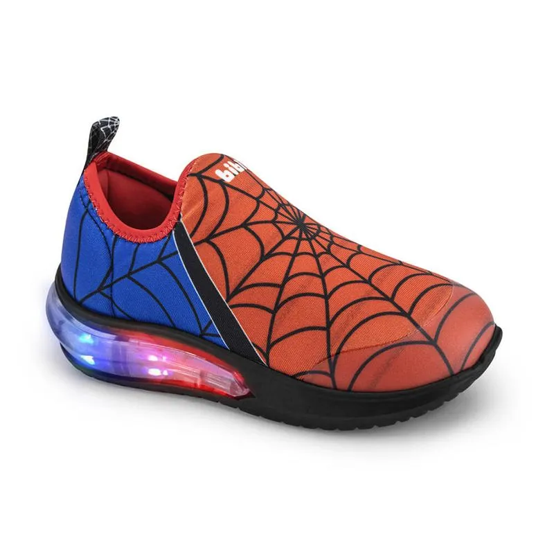 Tênis Infantil de Luz Bibi Space Wave 3.0 Vermelho e Azul de Aranha 30